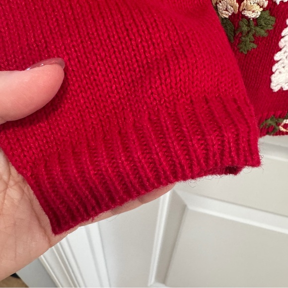 Vintage Heirloom Collectibles Medium Red Embroidered Patchwork Heart Cardigan - Picture 8 of 12